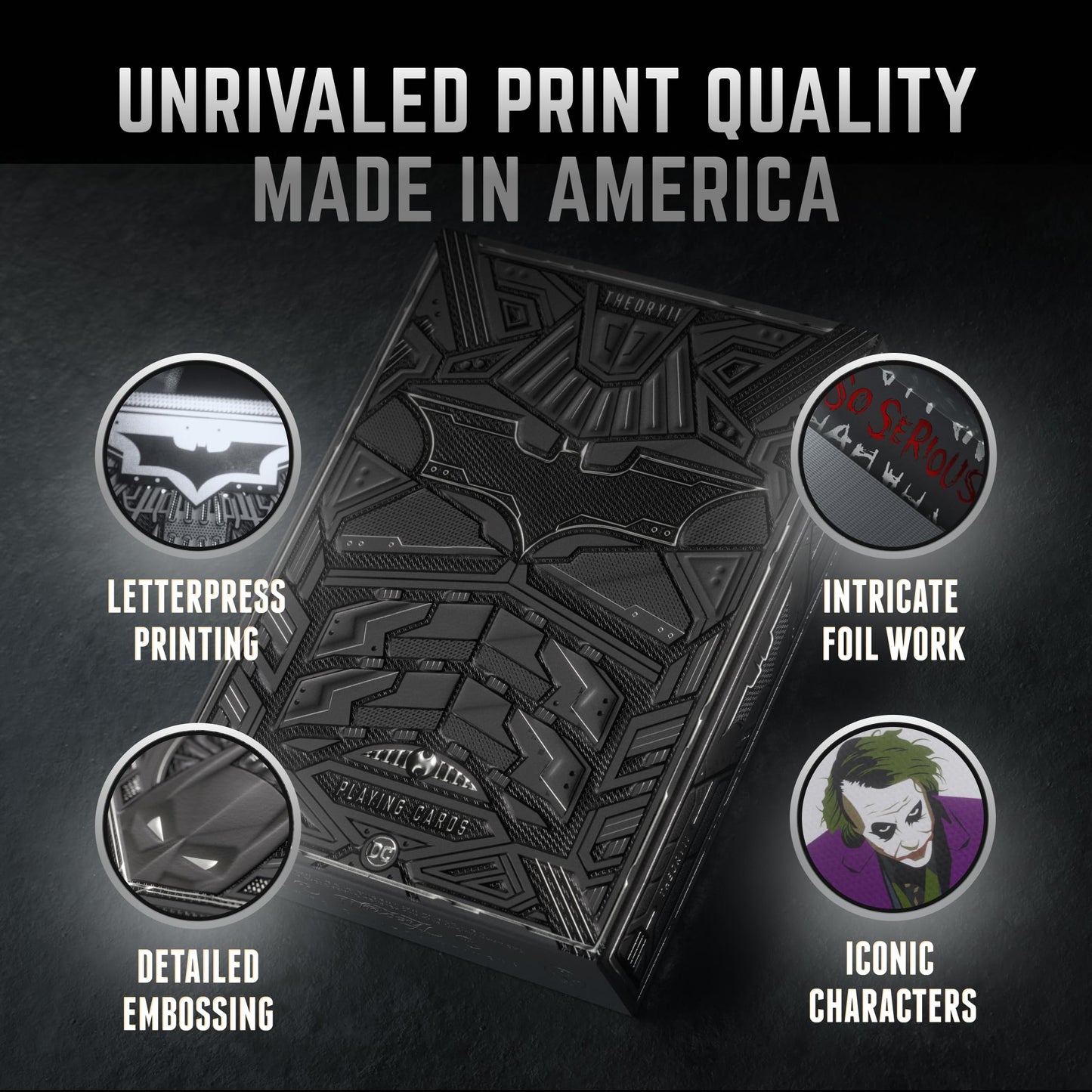 Theory11 The Dark Knight Trilogy Premium Playing Cards - Officially Licensed Batman Theme Deck