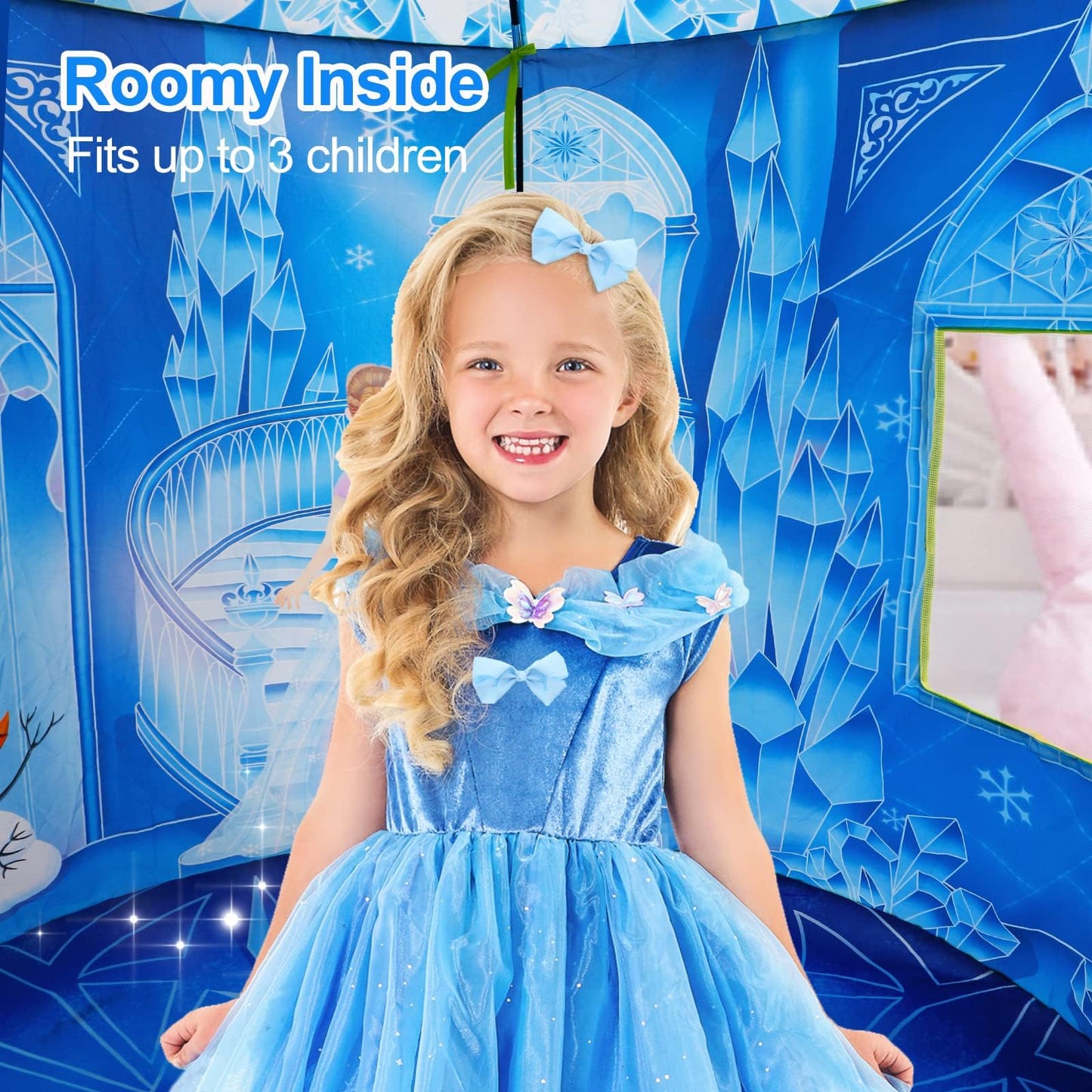 Hamdol Princess Play Tent, Frozen Toy For Girls, Ice Castle Kids Tent Indoor And Outdoor, Large Imaginative Playhouse 51' X 40' With Carrying Bag For 1 2 3 4 5 6 7 8 9 Years Old Girls Gift