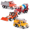 Driven By Battat - 4 Construction Toys For Kids&Toddlers - 7.5'' Crane Toy, 7'' Dump Truck, 6.5'' Cement Mixer, 7'' Excavator Ba
