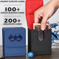 Uaono Card Deck Box For Yugioh Mtg Cards, 100+ Deck Case With 2 Dividers Fits Tcg Ccg, Pu Leather Card Storage Box Compatible With Collectible Trading Cards (Black&Red, Extinction Dragon)