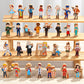 Blosssound 30 Pcs Wooden Community Helpers Toys Multicultural Career Wooden People Figures Small Diversity Professionals Wood Bl