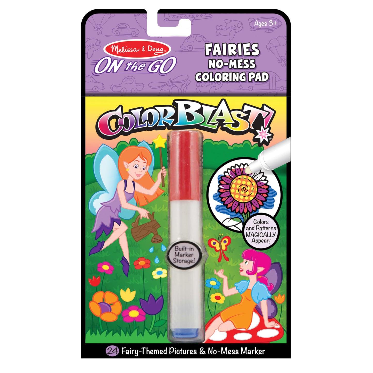 Melissa & Doug On The Go Colorblast! Activity Book: Fairy - 24 Pictures And No-Mess Pen