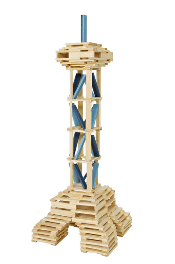 Kapla 40 Squares Light Blue - Wooden Construction Set - 40 Light Blue Colored Building Planks - For Ages 3+