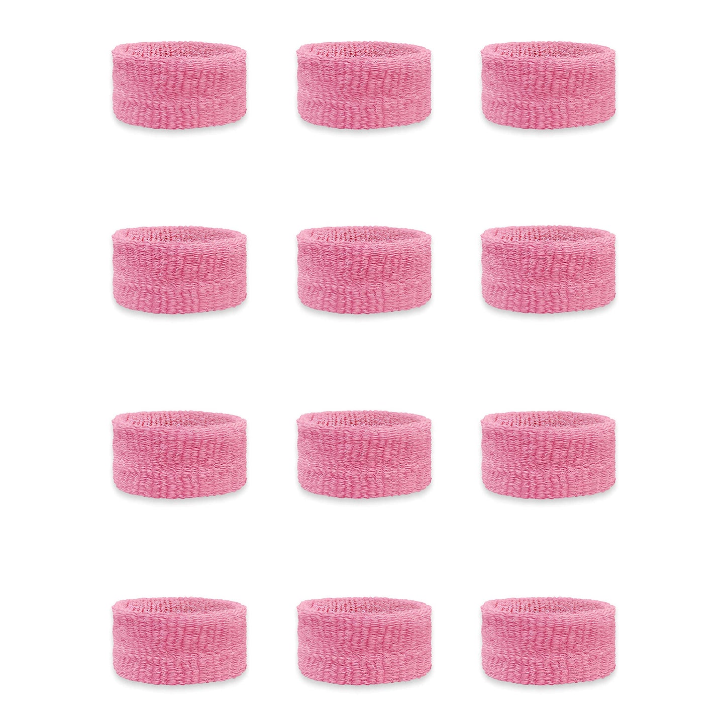 Couver Kids Children 1 Inch - Light Pink Cotton Terry Cloth Wristband for School, Church, YMCA Activities or evens(6 Pairs)