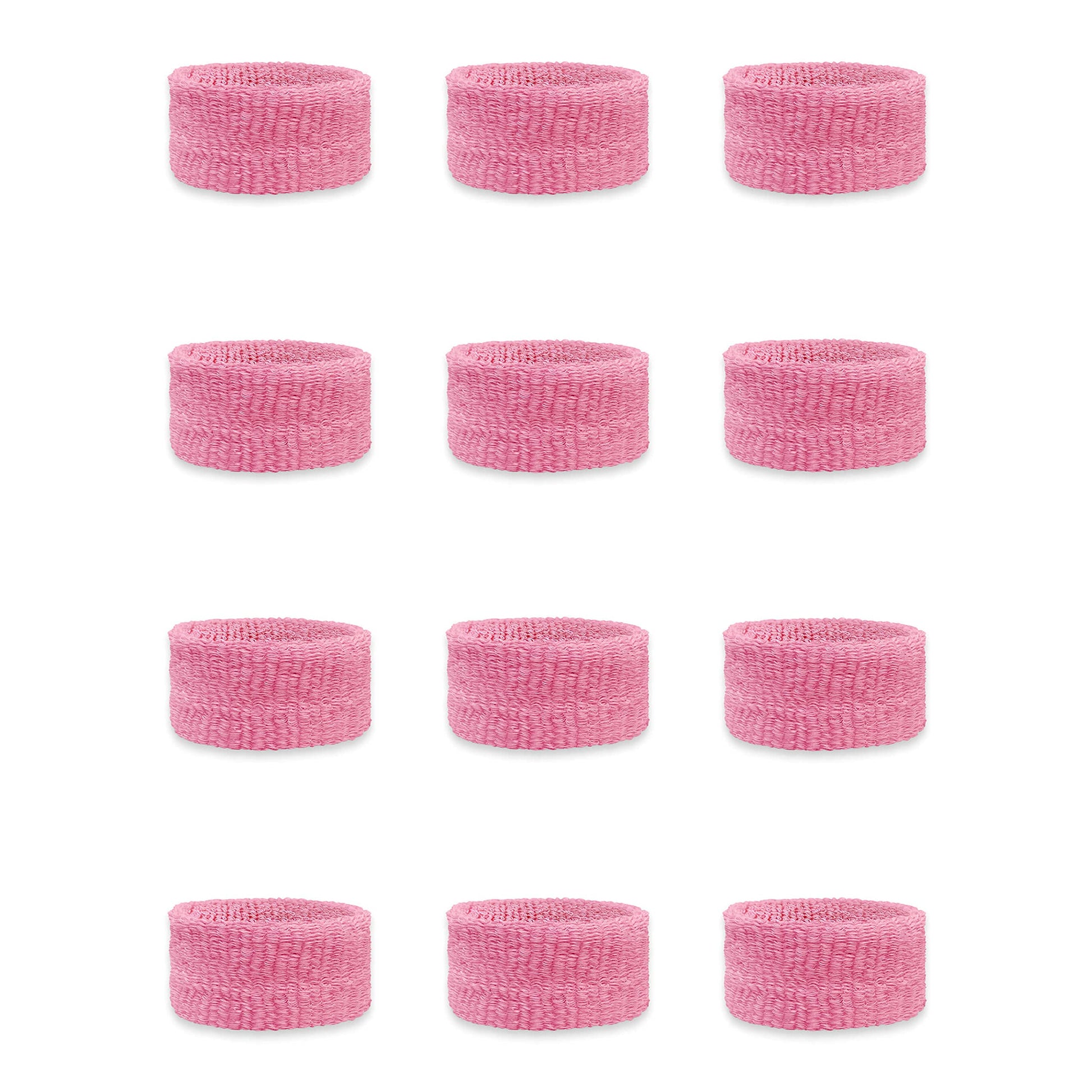 Couver Kids Children 1 Inch - Light Pink Cotton Terry Cloth Wristband for School, Church, YMCA Activities or evens(6 Pairs)