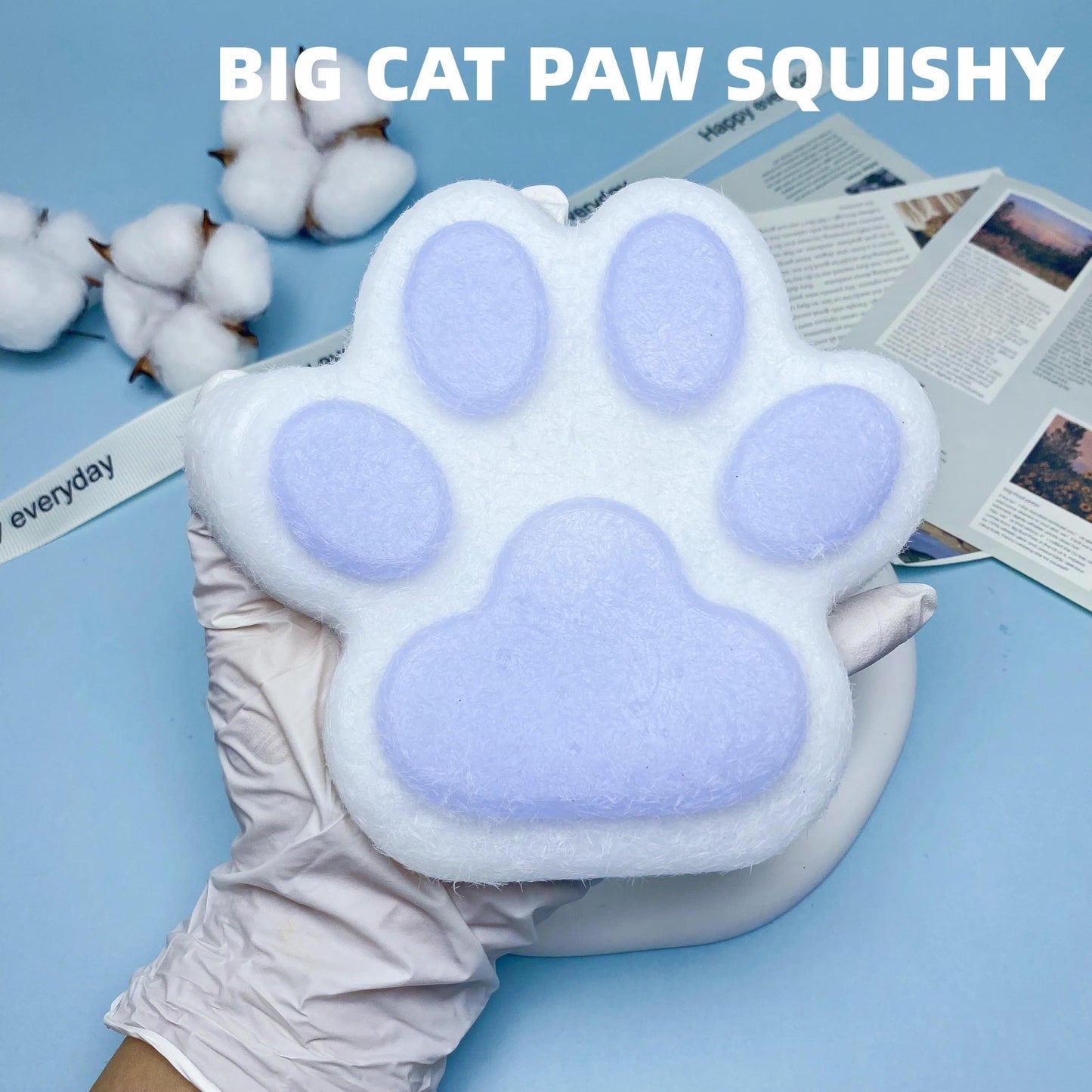 Cat Paw Squishy Big Fufu Squishies Giant Cat Paw Toy 5.5 Inch Large Paw Print Squishy Squeeze Toys Tangcii Pinch Family Silicone
