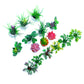 Birostiana Miniature Dollhouse Accessories 14 Pieces Miniatures Plants Flowers Bonsai Greenery Ornament For Dollhouse Fairy Gard
