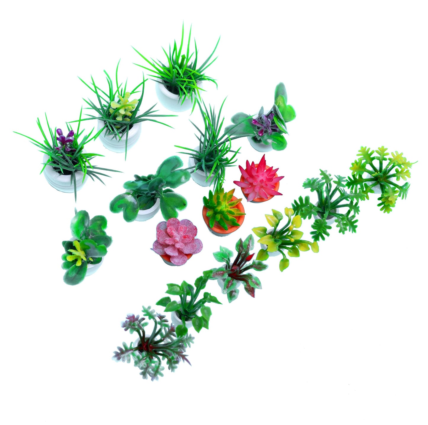Birostiana Miniature Dollhouse Accessories 14 Pieces Miniatures Plants Flowers Bonsai Greenery Ornament For Dollhouse Fairy Gard