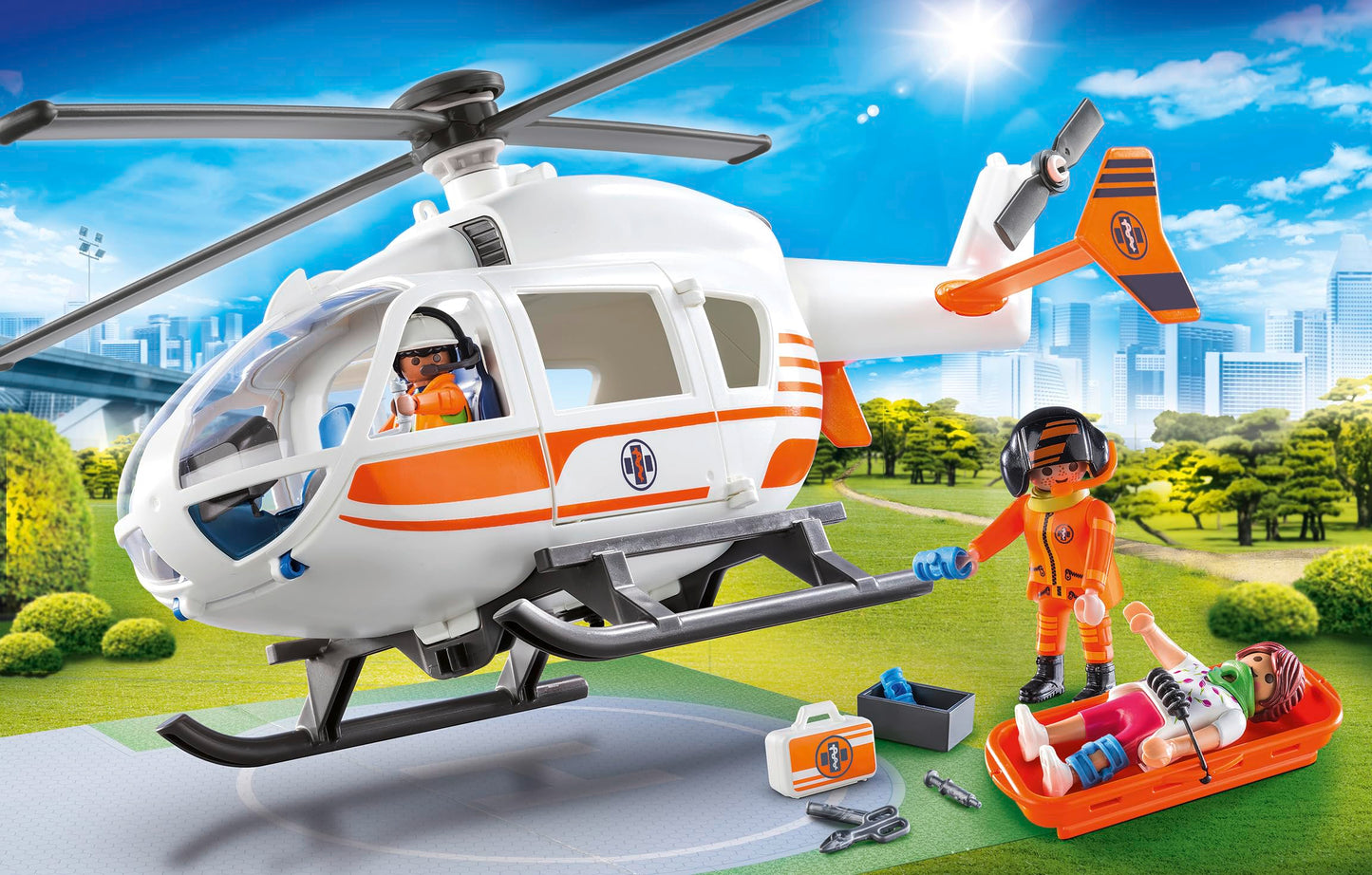 Playmobil Rescue Helicopter - 12.5x24.8x38.5 cm, Multi Color, Plastic, Model 70048
