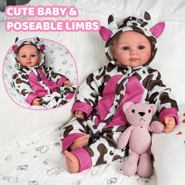 Babeside Baby Dolls, 17Inch Large Realistic Cute Soft Body Baby Doll Real Life Baby Dolls With Accessories For 3+ Year Old Girls Gifts, Pretend Play, Collection