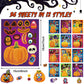 DECYOOL 36 Pack Halloween Stickers, Halloween Make a Pumpkin Face Stickers DIY Make Your Own Stickers Halloween Pumpkin Crafts S