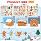 VABAMNA Christmas Party Favors for Kids - 48 Sheets Make a Gingerbread House DIY Craft Stickers Scenes for Xmas Tree Holiday Act
