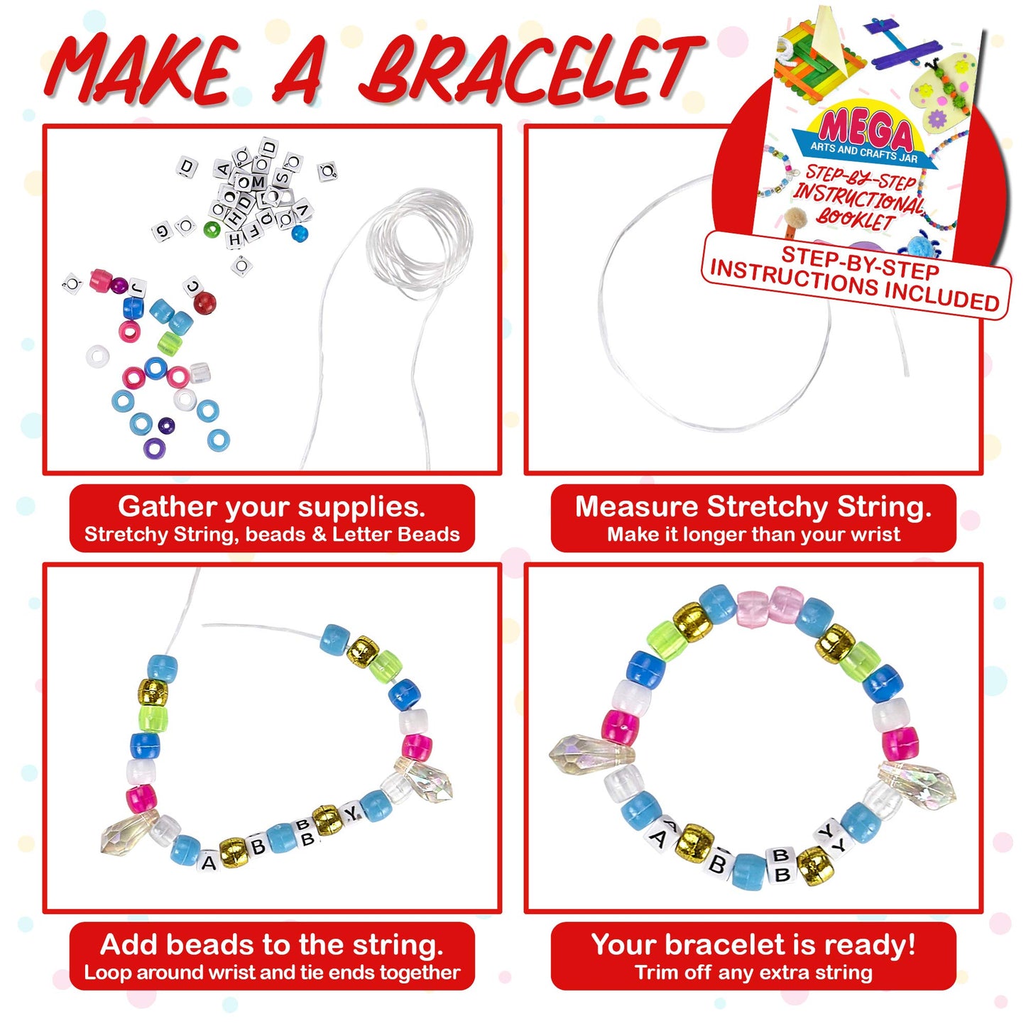 Dragon Too Mega Kids Crafts and Art Supplies Jar Kit - 1000+ Piece Set - Instructional Booklet Included - Revised Glitter Glue,