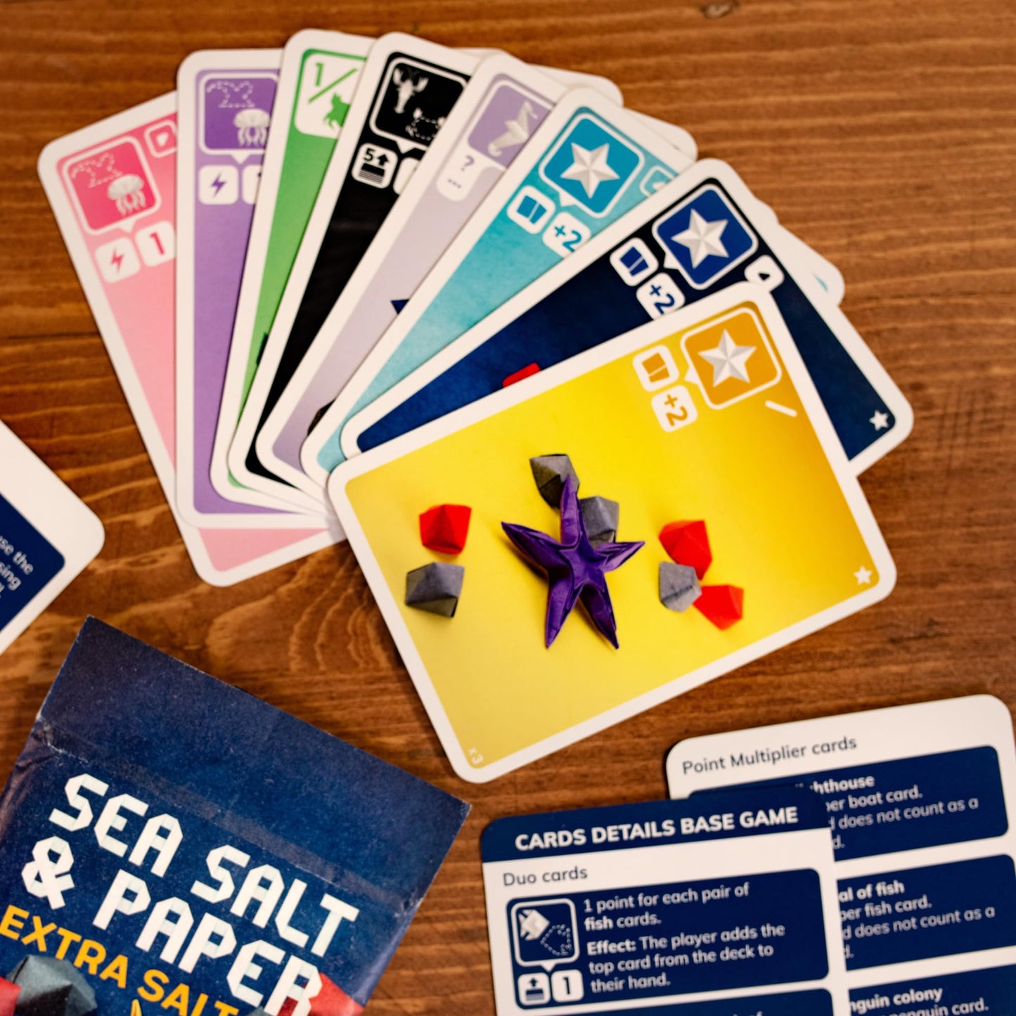 Pandasaurus Games Sea Salt and Paper Extra Salt Expansion - 8 New Cards, Fast-Paced Strategy Game for 2-4 Players, Ages 8+, Multicolor