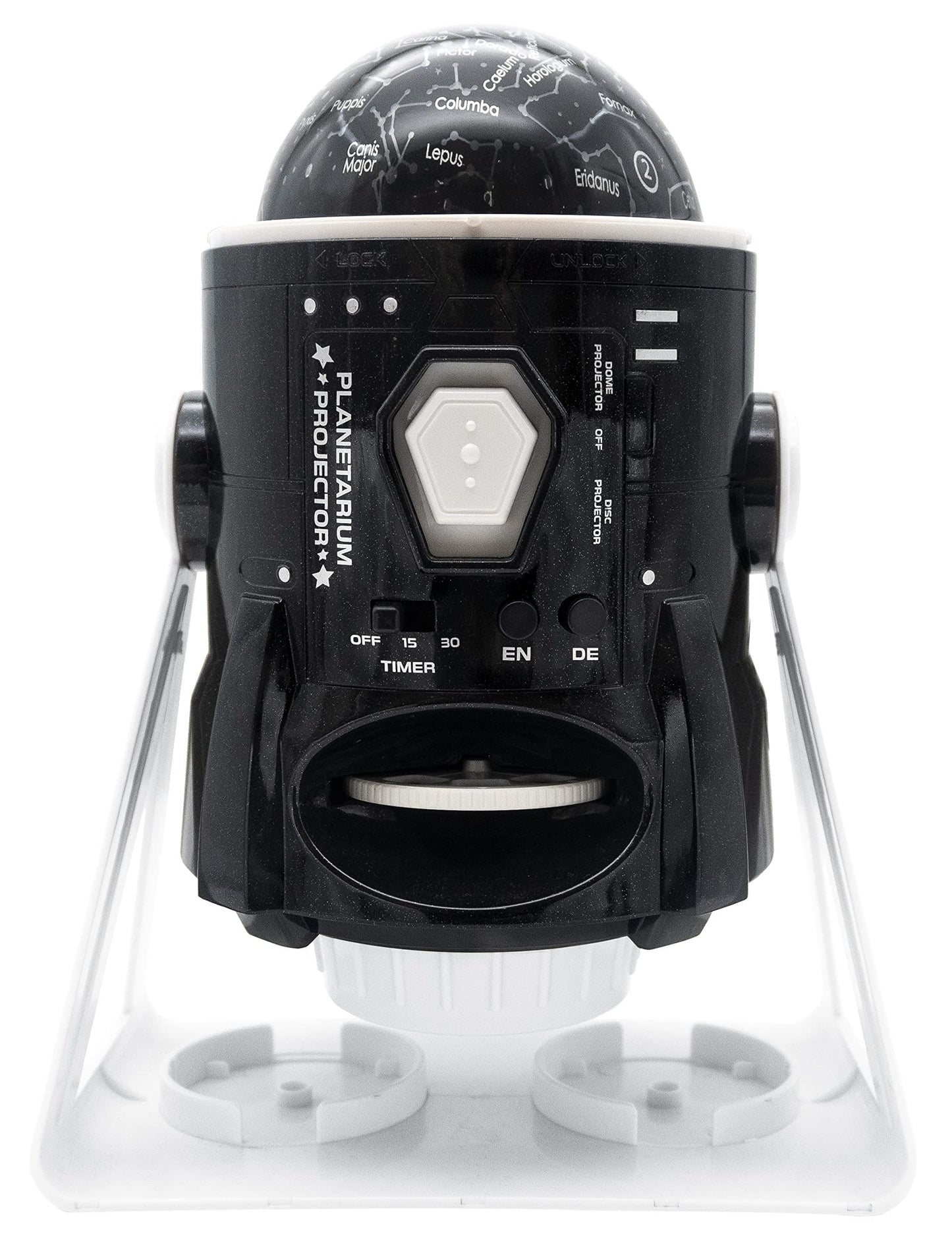 LEXIBOOK NLJ181i3 Speaking 2-in-1 Planetarium Projector, 24 Images to Discover Space, 2 Constellation Domes, STEM, Black/White