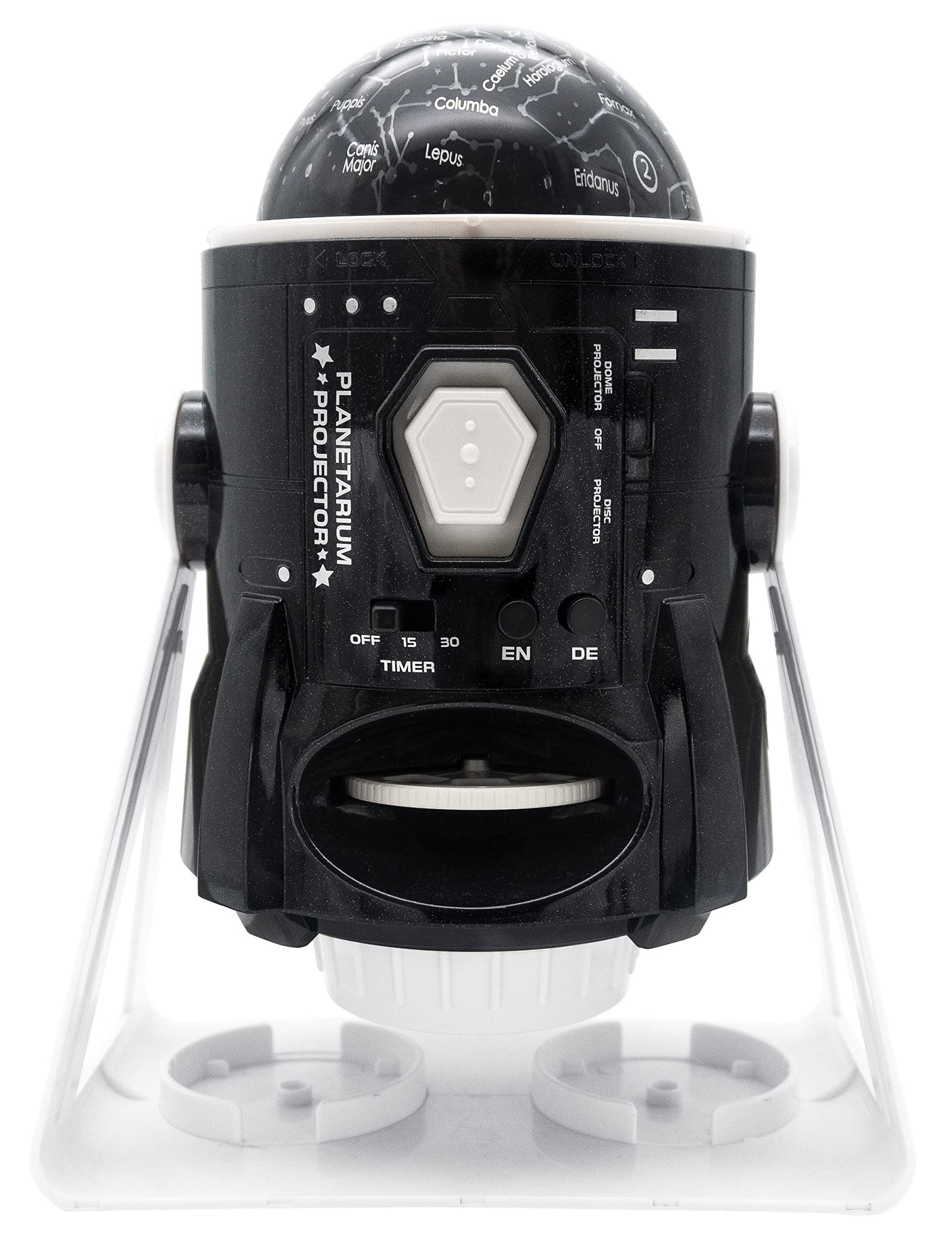 LEXIBOOK NLJ181i3 Speaking 2-in-1 Planetarium Projector, 24 Images to Discover Space, 2 Constellation Domes, STEM, Black/White