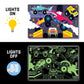 Mudpuppy Monster Trucks - 100 Piece Glow In The Dark Puzzle With Colorful Scene Of Cars And Trucks And Hidden Puzzle Details In