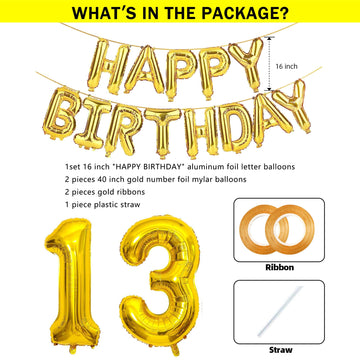 Shuntai 31St Birthday Decorations For Men Women 31 Balloons Numbers Gold Jumbo Numbers 13 Foil Mylar Balloon With Happy Birthday