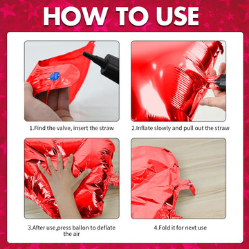 Red Star Foil Balloons, 18 Inches Star Foil Balloons For Helium, 10 Pcs Red Star Birthday Balloons For Birthday Party Graduation