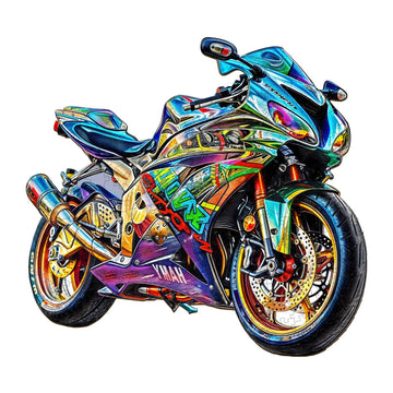 Wooden Puzzles for Adults, Wooden Jigsaw Puzzles for Adults Kids, Motorcycle Wooden Puzzle Unique Shaped Wood Puzzles Adult, Cre