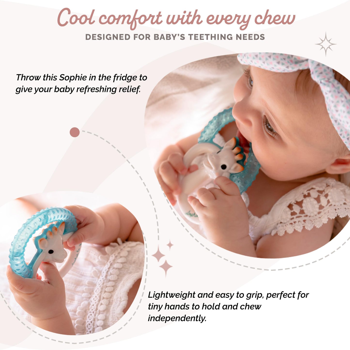 Sophie La Girafe | Colo'Rings Teether | Light & Easy To Grasp | Awaken All 5 Senses