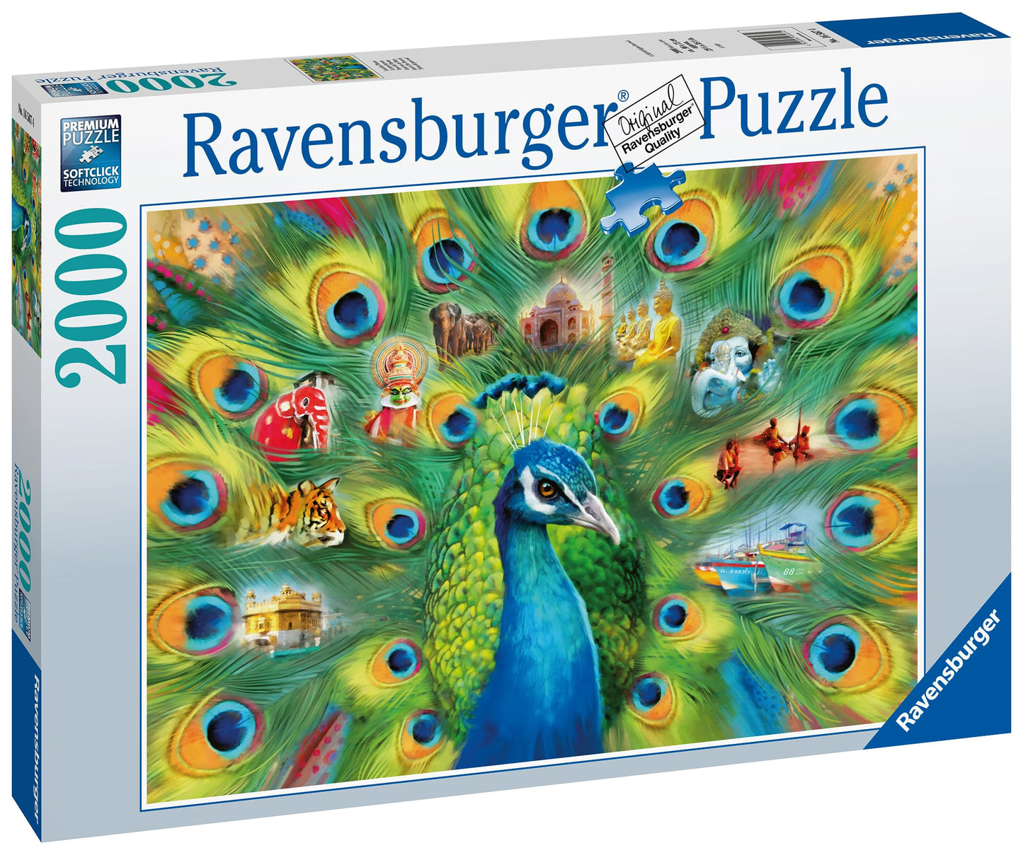 Ravensburger Land Of The Peacock 2000 Piece Jigsaw Puzzle For Adults - 16567 - Every Piece Is Unique, Softclick Technology Means Pieces Fit Together Perfectly