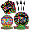 Kepeel 96 Pcs Mexican Birthday Party Plates, Fiesta Party Decorations Supplies Cinco De Mayo Carnival Birthday Party Paper Plate