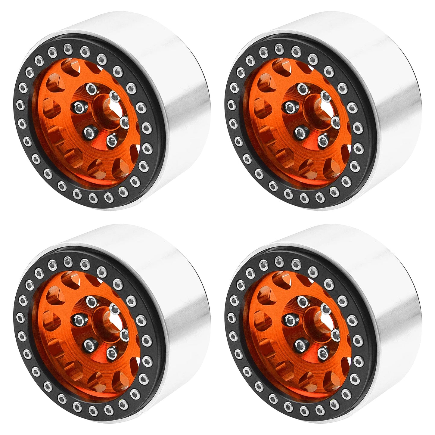 4Pack Vgoohobby Alloy 1.9'' RC Beadlock Wheels Rims 12-Spoke Thickness 30mm Compatible with Axial SCX10 D90 Traxxas TRX4 RedCat