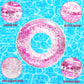 Whaline 4Pcs Inflatable Pool Floats Toys Clear Swim Tubes Rings Glitter Hot Pink Pool Tube For Teen Boys Girls Outdoor Summer Sw