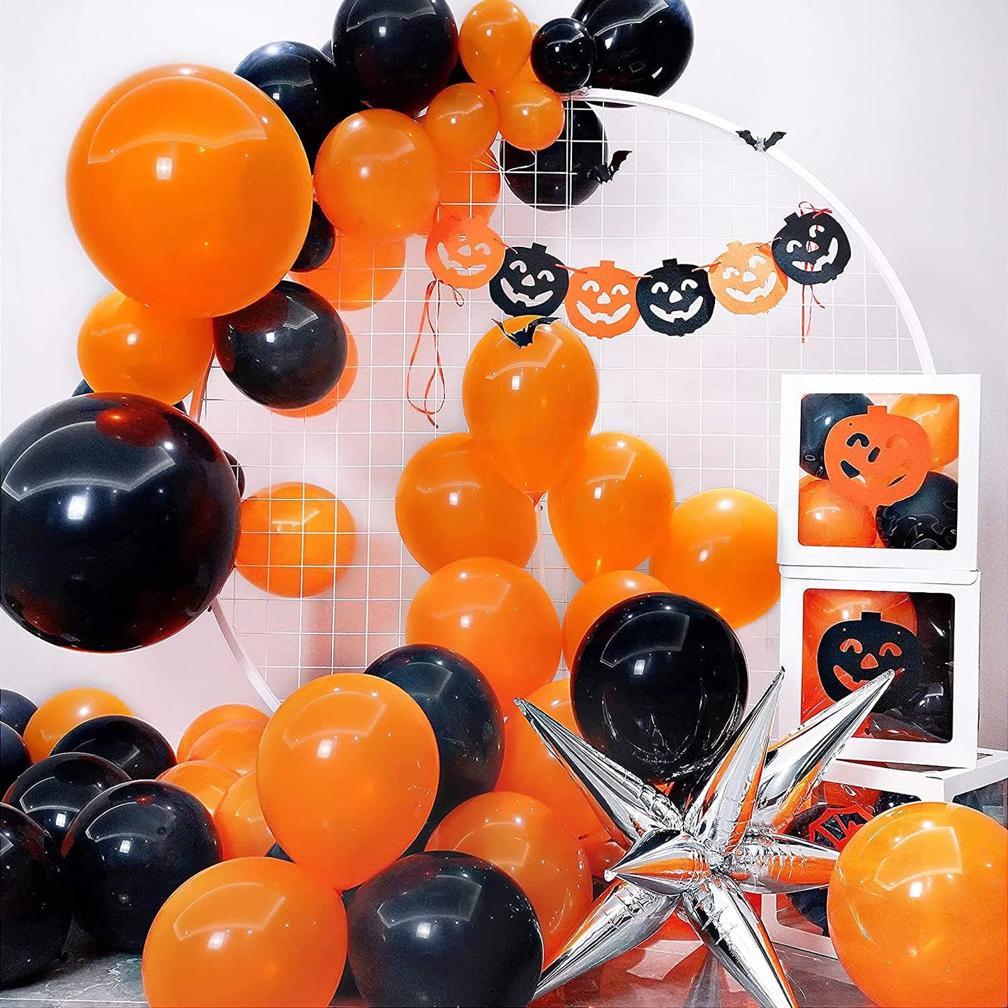 Fotiomrg 110Pcs Orange Balloon Garland Arch Kit, 18 12 10 5 Inch Orange Latex Balloons Different Sizes Pack For Birthday Graduat