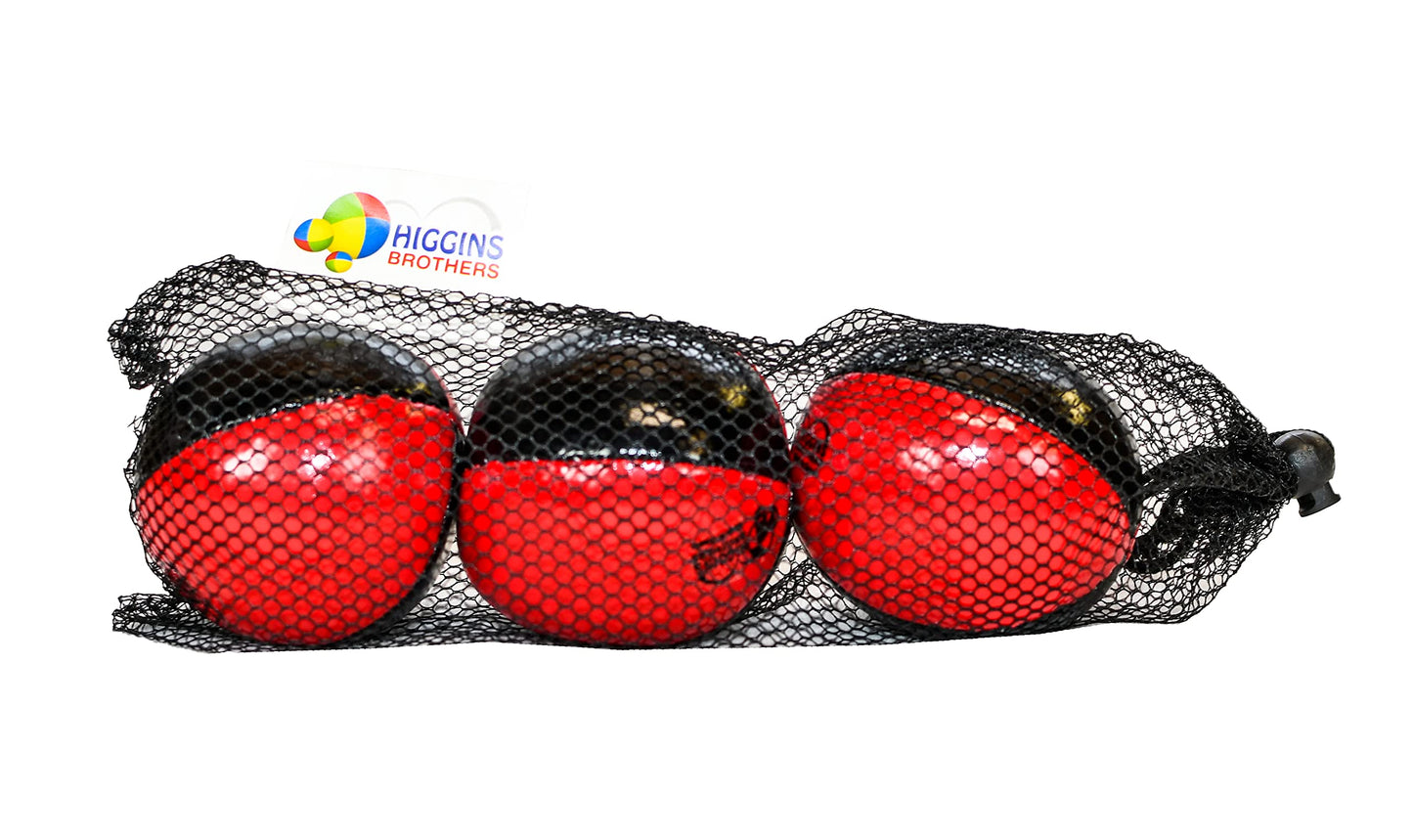 Juggling Balls Professional Style Set Of 3 - How To Juggle Kit With Bean Bags For Juggling For Beginners With Vibrant Colors, Great Feel, Ultra Durable (Black/Red)