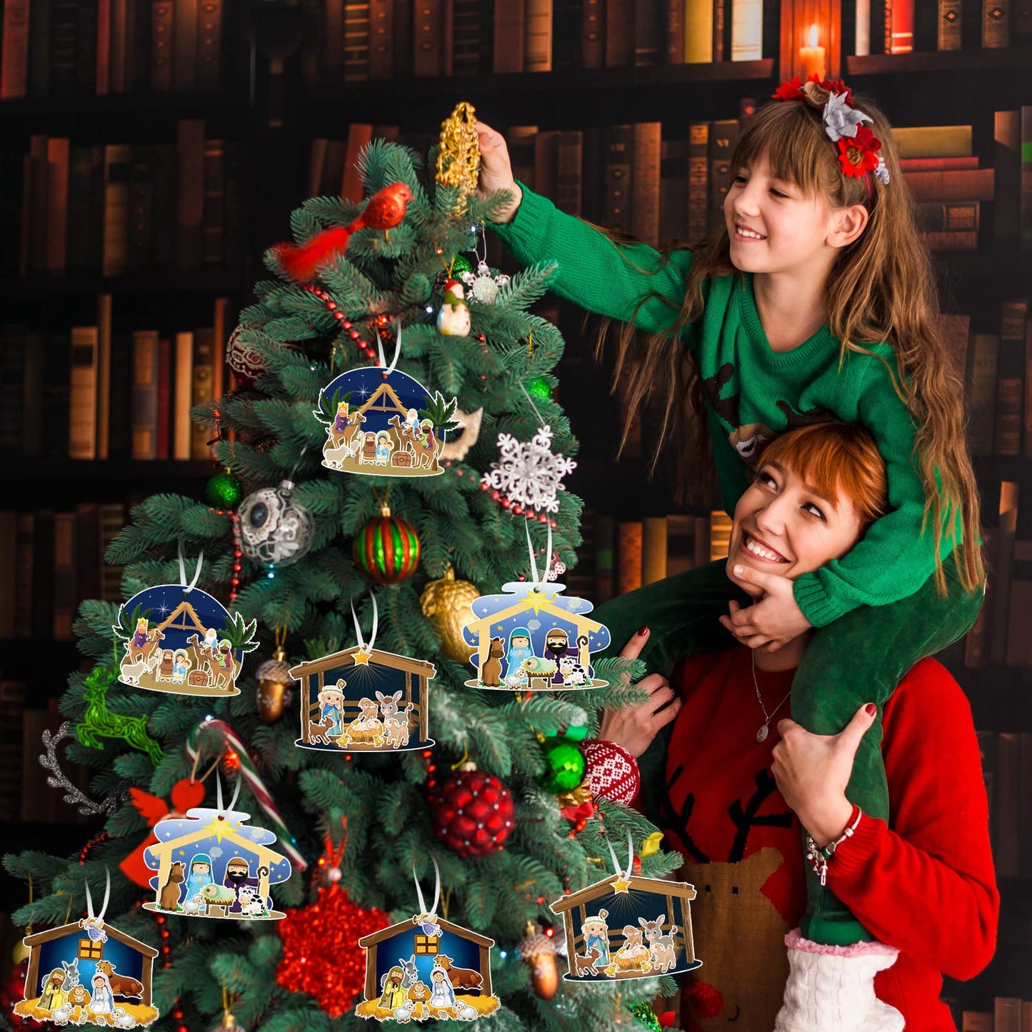 Glenmal Nativity Scene Sticker Set - 64 Sheets, Paper Crafts for Kids, Religious Christmas Decor with Cardboard & Rope