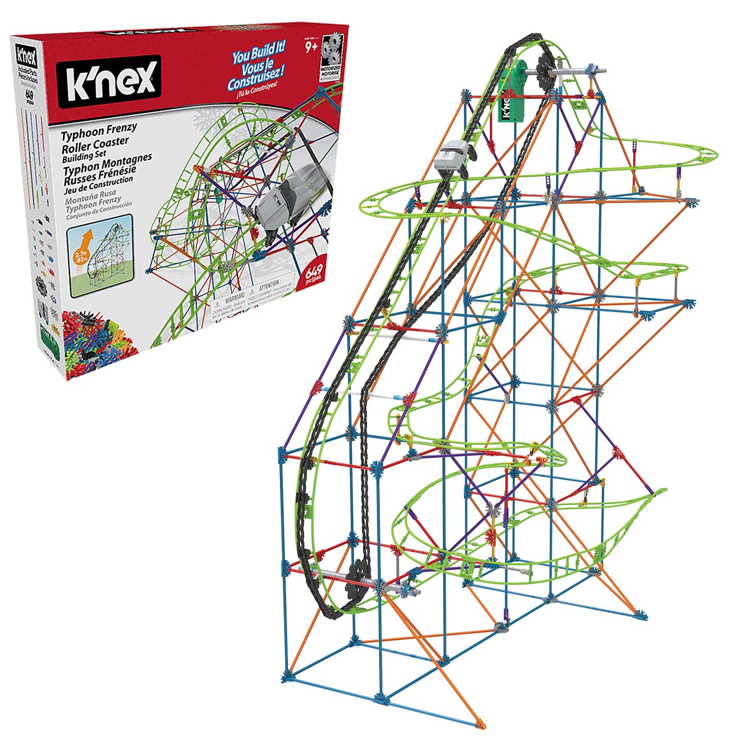 K'Nex 51438 TYPHOON FRENZY ROLLER COASTER BUILDING SET Building Kit   Gray