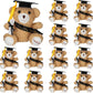 Chuangdi 12 Pcs 4 Inch Mini Graduation Bears Bulk Class of 2025 Mini Teddy Bears Plush Stuffed Animals with Diploma Cap Sash for