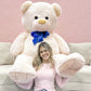 Morismos Giant Teddy Bear 5 Feet Stuffed Animal,Human Size Teddy Bear Toy For Mom,Jumbo White Stuffed Bear Plush 59 Inch Mother'
