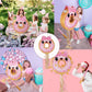 Zhanmai Pink Donut Pinata - Multicolor Party Decoration with String, Bat & Blindfold for Birthday & Baby Shower - Model KSN274711