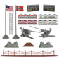 BMC Toys WW2 Secret Stronghold Playset - 36pc Plastic Army Men, Medium, Od Green/Gray/Brown/Black, Model 67009