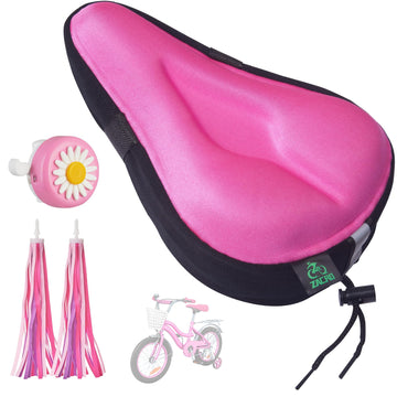 Zacro Gel Kids Bike Seat Cushion Cover For Boys & Girls, Anti-Slip Bike Seat Cover For Toddler, Breathable & Extra Soft Memory F