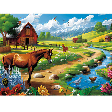300 Pieces Puzzles For Adults Horse Puzzles Games Brain Teaser Thick Paper Animals Puzzles Pieces Fit Together Challenging Puzzles For Adult Children Elderly Gift Toy 20.5 X 15 In