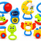 Storio Baby Rattle Gift Set | Newborn Sensory Toys For 012 Months | 6 Pc Rattle Set With Teether | Ideal Baby Shower Gift For B