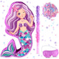 Suilung Mermaid Piata Bundle 18.9 Inch Mermaid Party Supplies with Blindfold, Bat and Filler for Under the Sea Mermaid Theme Bir