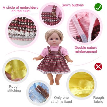 Alive Baby Doll Clothes And Accessories - 12 Sets Girl Doll Princess Dress For 12 13 14 Inch Doll Clothes - Cute Alive Doll Accessories Outfits For Little Girls Christmas Birthday Present