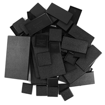 Evemodel Mixed Different Sizes Square Rectangle Bases for Wargames Tabletop (55pcs-2 Shapes & 4 Sizes)
