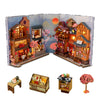 GuDoQi DIY Book Nook Kit  Dollhouse Wood Bookend  Booknook Bookshelf Insert  DIY Miniature Dollhouse Kit  Bookends Model Build for mature-themed  Gift for Birthday Easter Day  Sakura Japan Corner