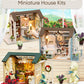 DIY Miniature House Kit  DIY Dollhouse Kit for mature-themeds to Build  Mini House Kit with LED  Mayberry Street Miniatures  Ideal Gifts for Birthday  Valentine Christmas(Happy Times)