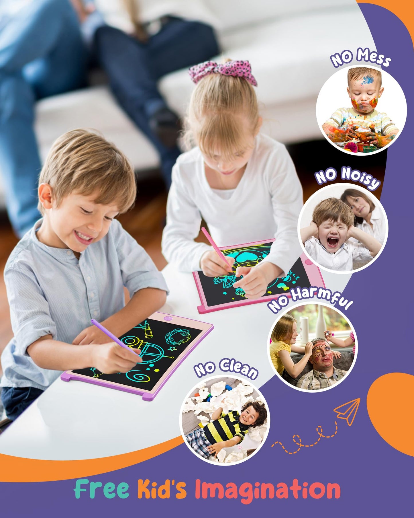 ORSEN Colorful 8.5 Inch LCD Writing Tablet for Kids, Easter Gifts for Toddlers, Toddler Travel Learning Educational Toys Activit