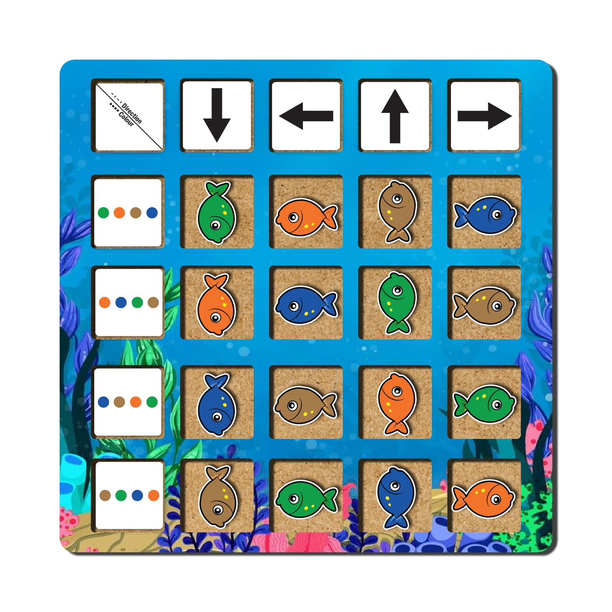 Namehaus Montessori Color Matching & Direction Puzzle Board For Kids | Acrylic Cognitive Learning Toy With Spatial Reasoning & F