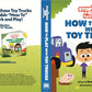 Construction Toy Truck Set For Toddlers Ages 1-4 - Push & Pull Friction Trucks, Matching Book - Bpa Free Cars For Boys & Girls