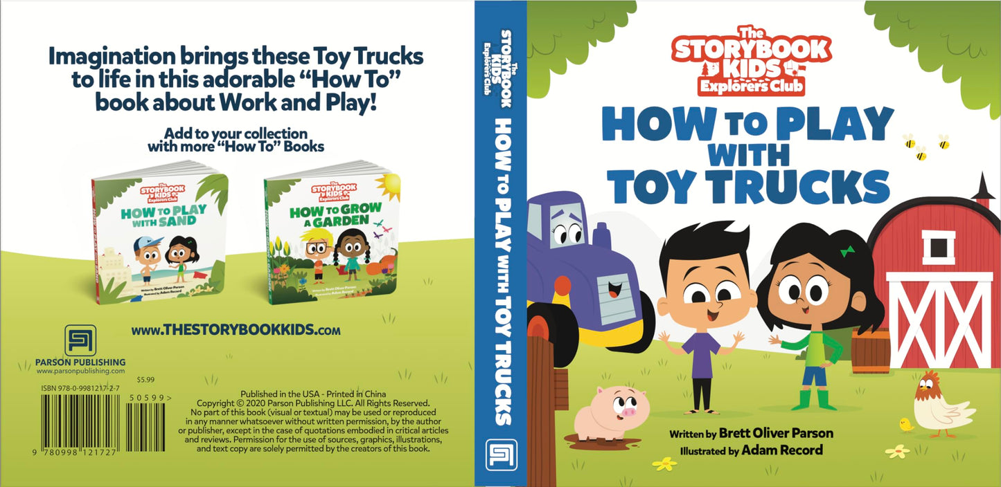 Construction Toy Truck Set For Toddlers Ages 1-4 - Push & Pull Friction Trucks, Matching Book - Bpa Free Cars For Boys & Girls