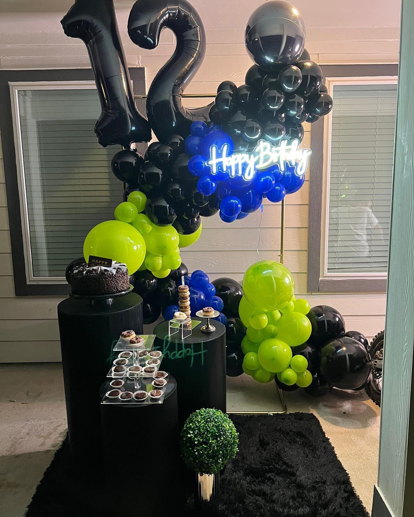 7 Balloon, Black Number Balloon 40 Inch, Black Party Decorations, 7Th Balloon Number, Black Seven Birthday Decorations, Number 7
